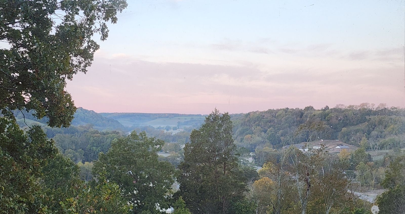 6:47am, fog in the valley from the Longview Cabin window